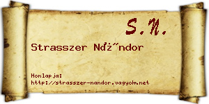 Strasszer Nándor névjegykártya